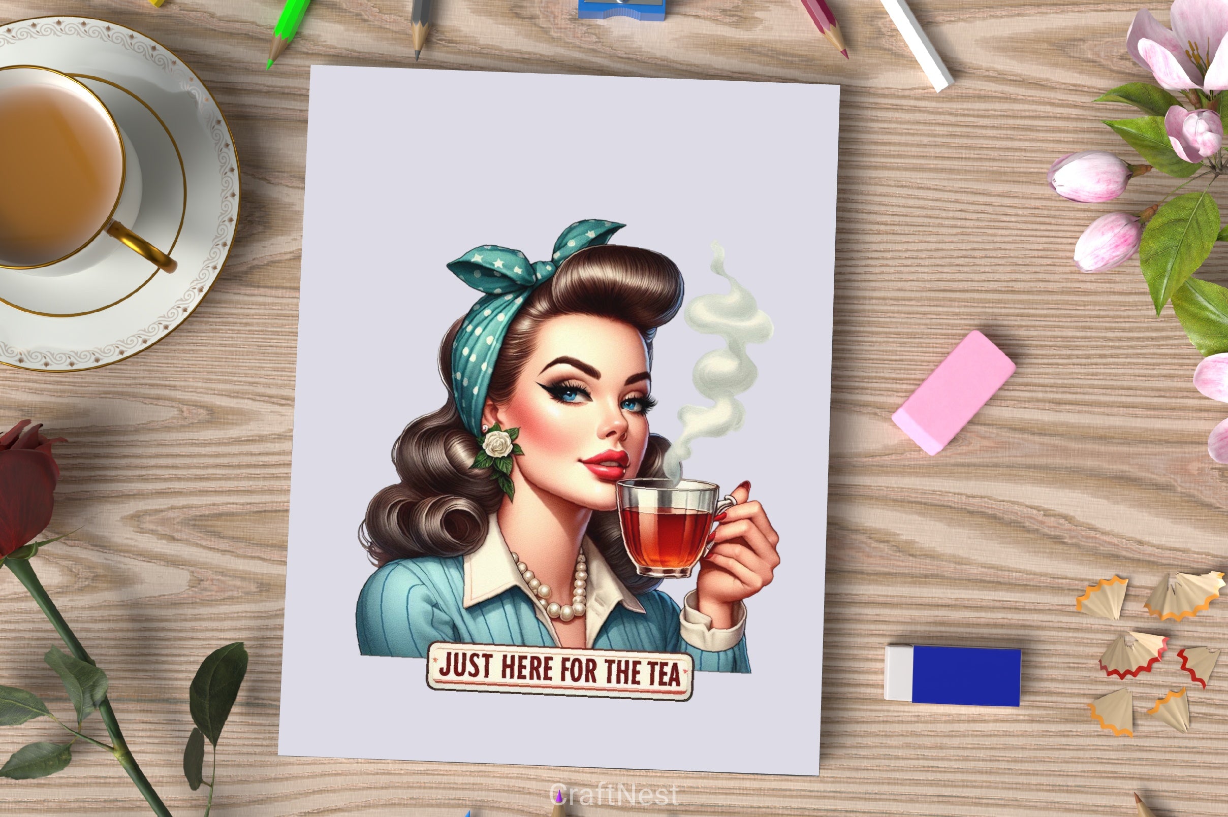 Just Here For The Tea Clipart Bundle 1 - CraftNest - Digital Crafting and Art