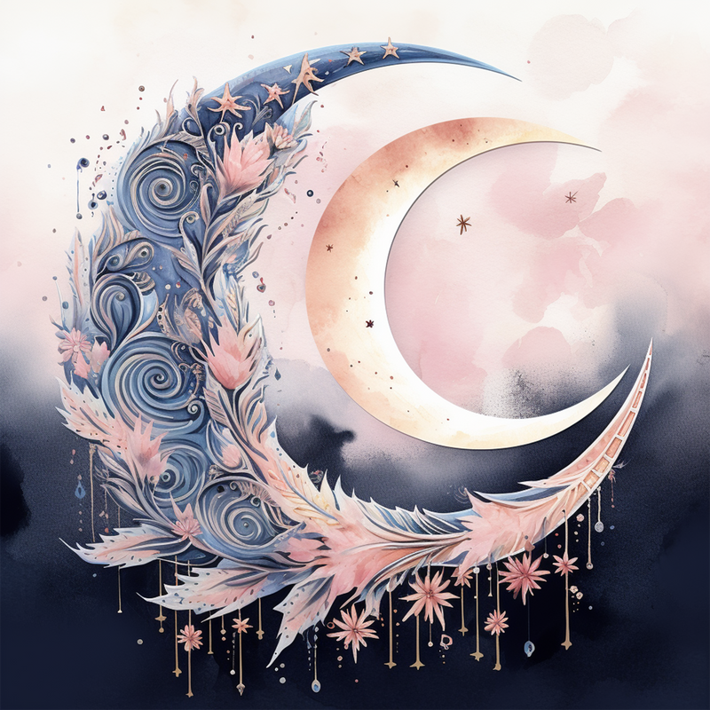 Moon Boho Seamless Digital Paper - CraftNest - Digital Crafting and Art