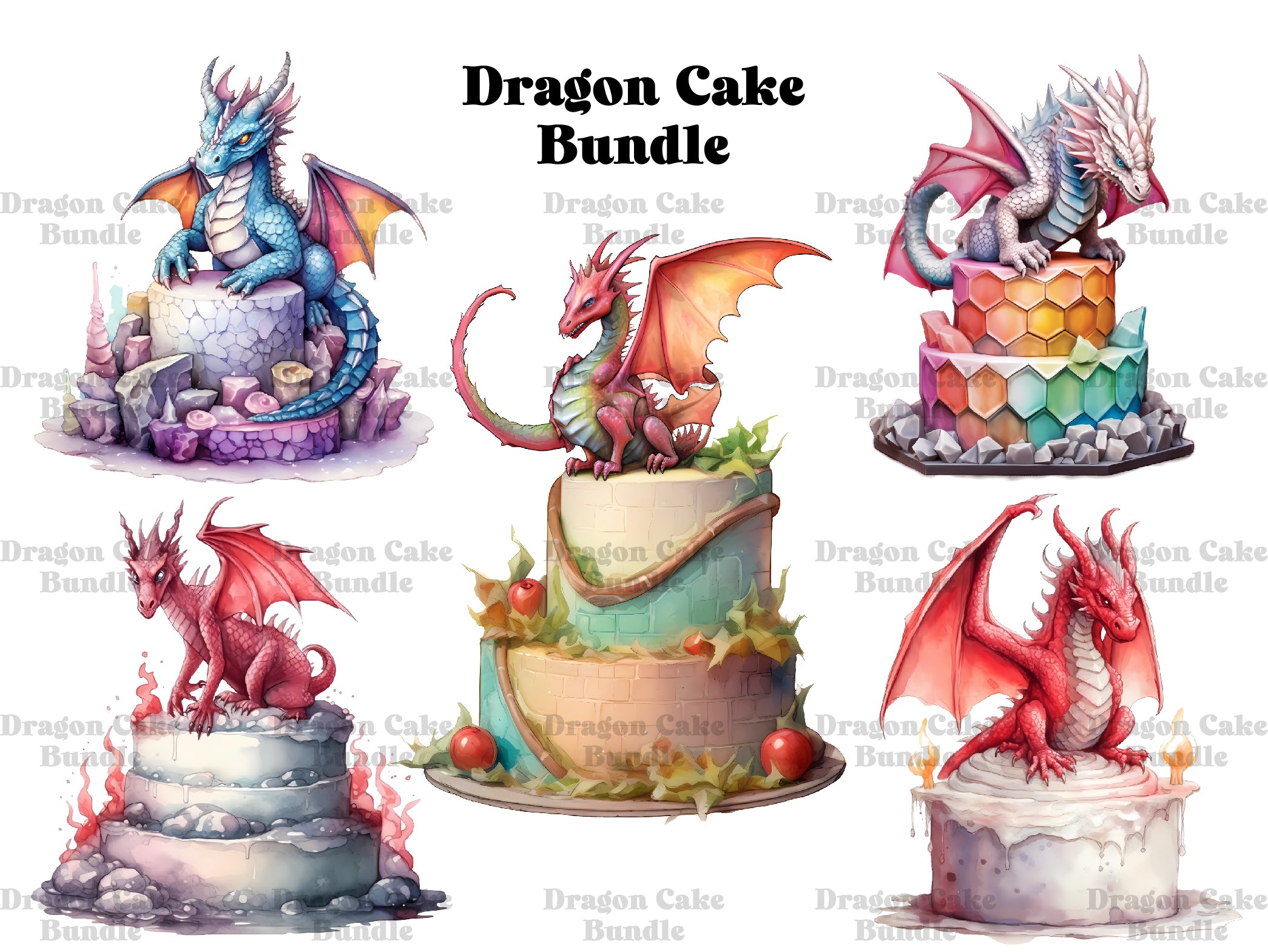 Dragon Cake Clipart - CraftNest