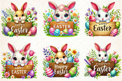 Easter Wooden Sign Clipart Bundle - CraftNest - Digital Crafting and Art