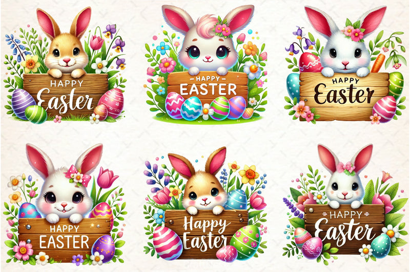 Easter Wooden Sign Clipart Bundle - CraftNest - Digital Crafting and Art