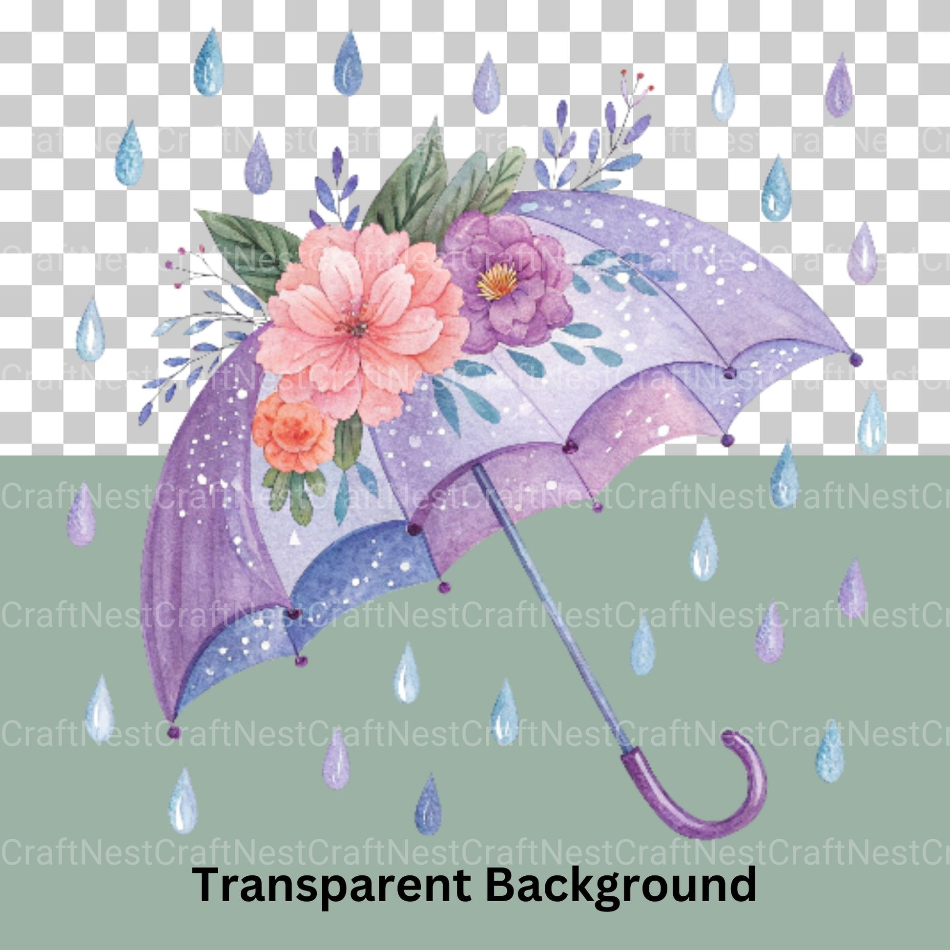 Umbrella Floral Clipart Bundle - CraftNest - Digital Crafting and Art