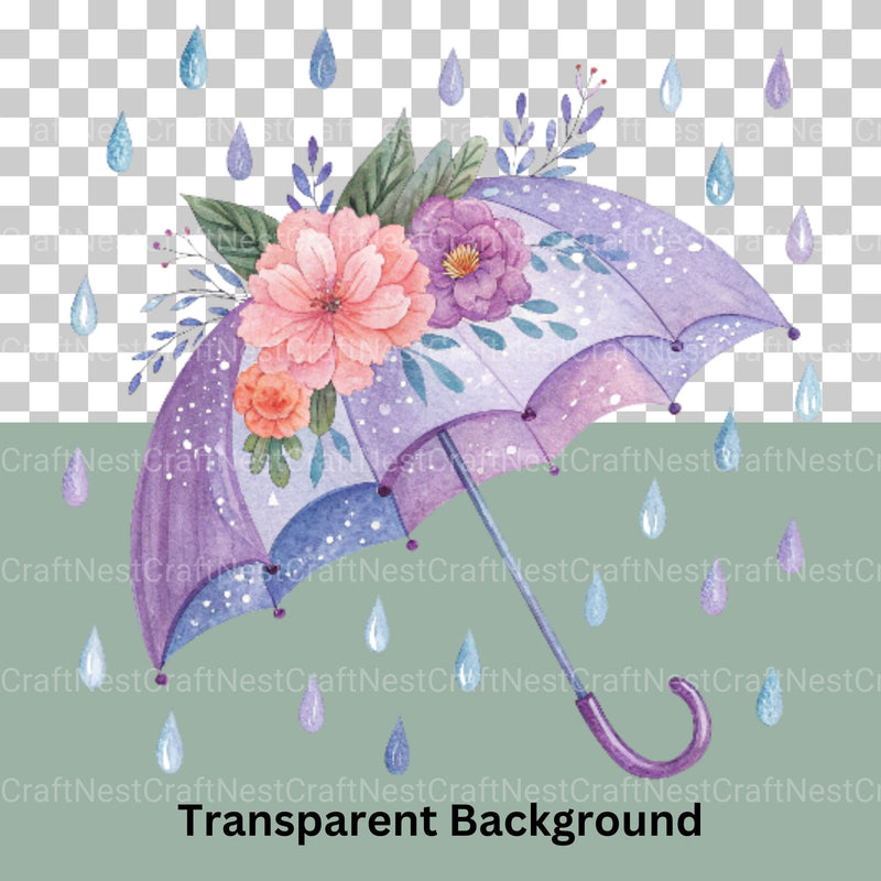Umbrella Floral Clipart Bundle - CraftNest - Digital Crafting and Art