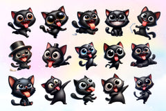 Funny Black Cats Clipart Bundle 2 - CraftNest - Digital Crafting and Art