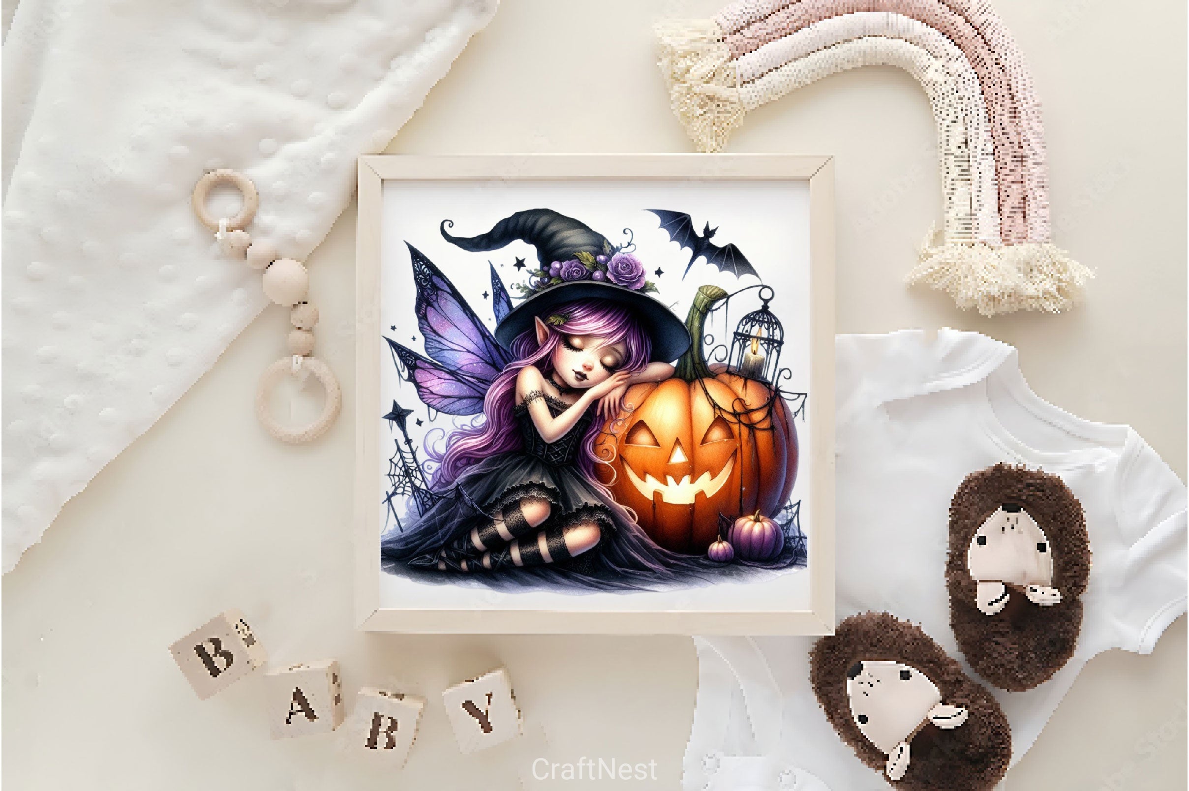 Sleepy Halloween Fairy Clipart Bundle - CraftNest - Digital Crafting and Art
