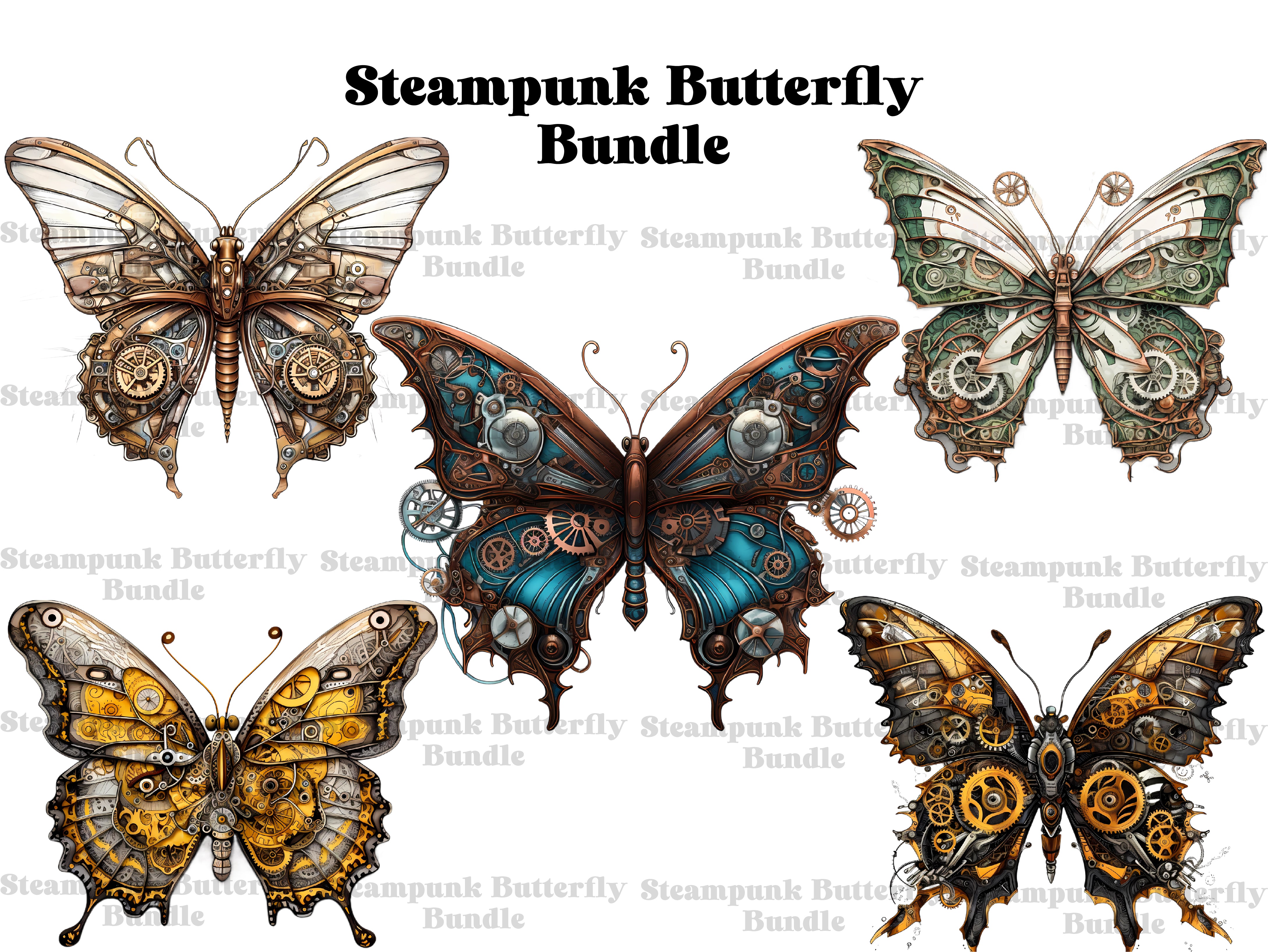 Steampunk Butterfly Clipart - CraftNest