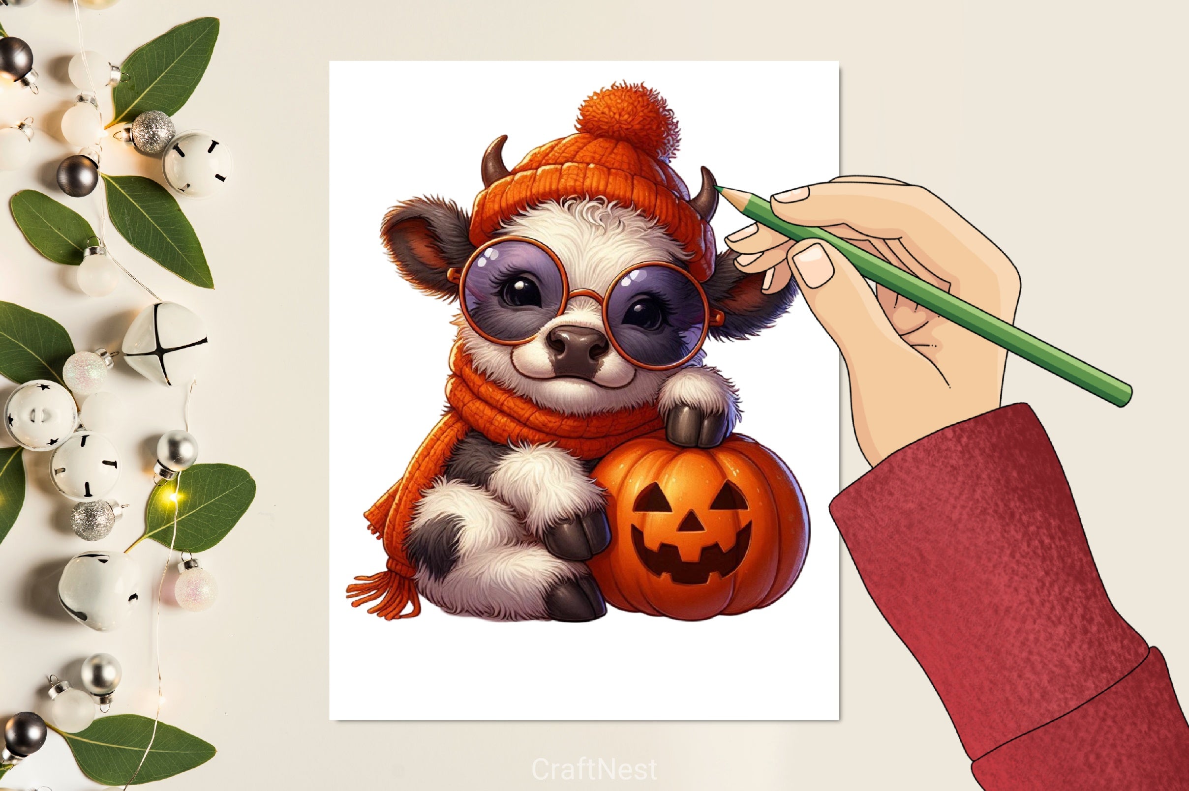 Baby Cow Halloween Clipart Bundle - CraftNest - Digital Crafting and Art