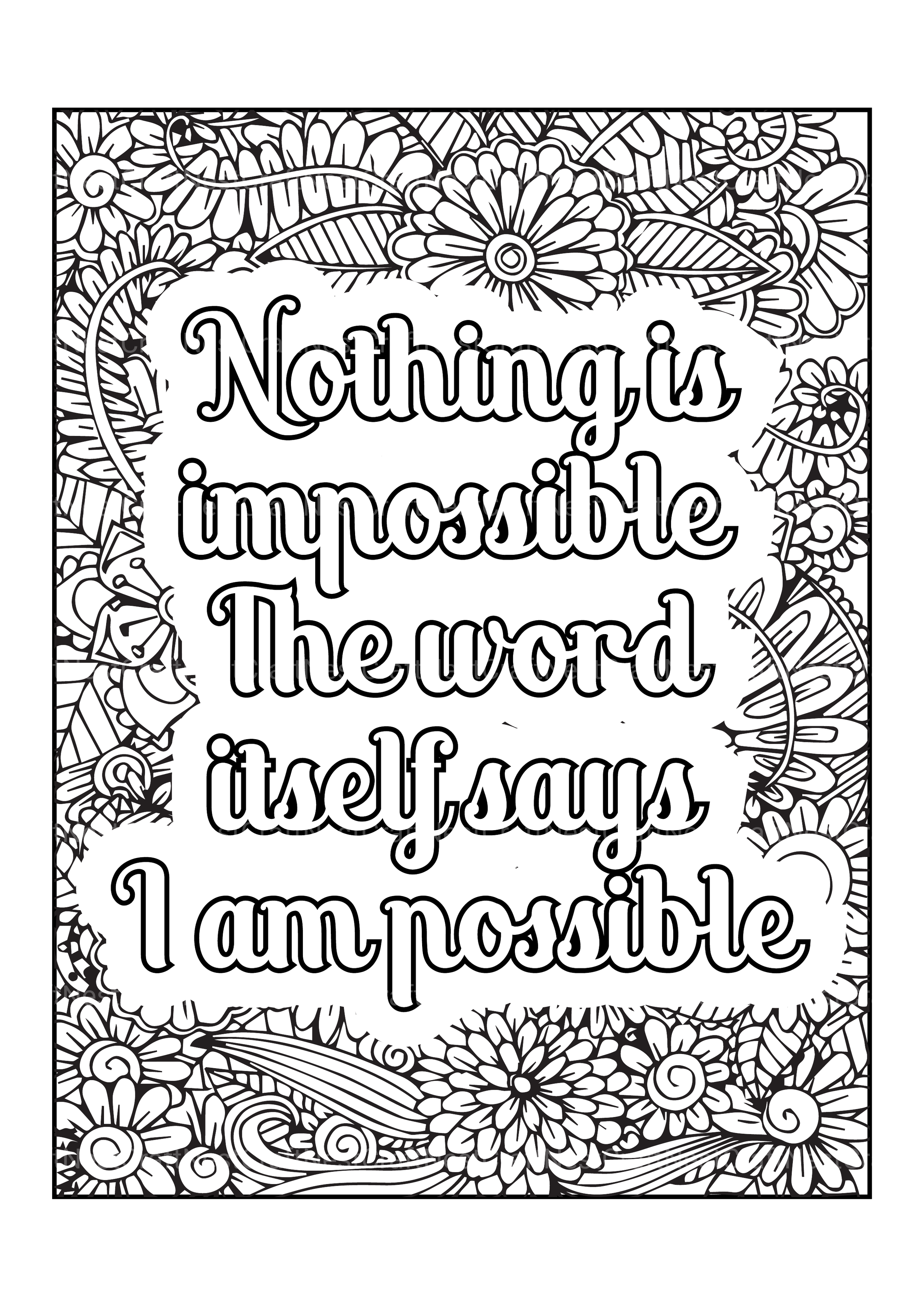 Motivational Quotes Coloring Book 7
