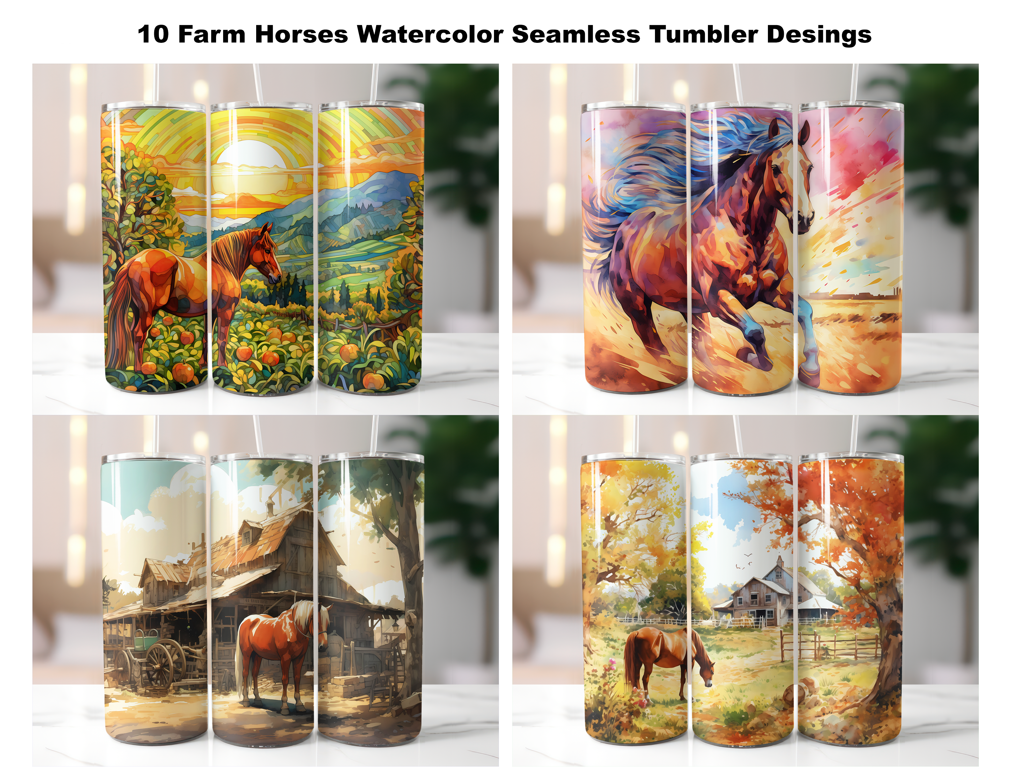 Farm Horses Tumbler Wrap - CraftNest