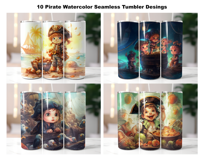 Cute Pirate Tumbler Wrap - CraftNest