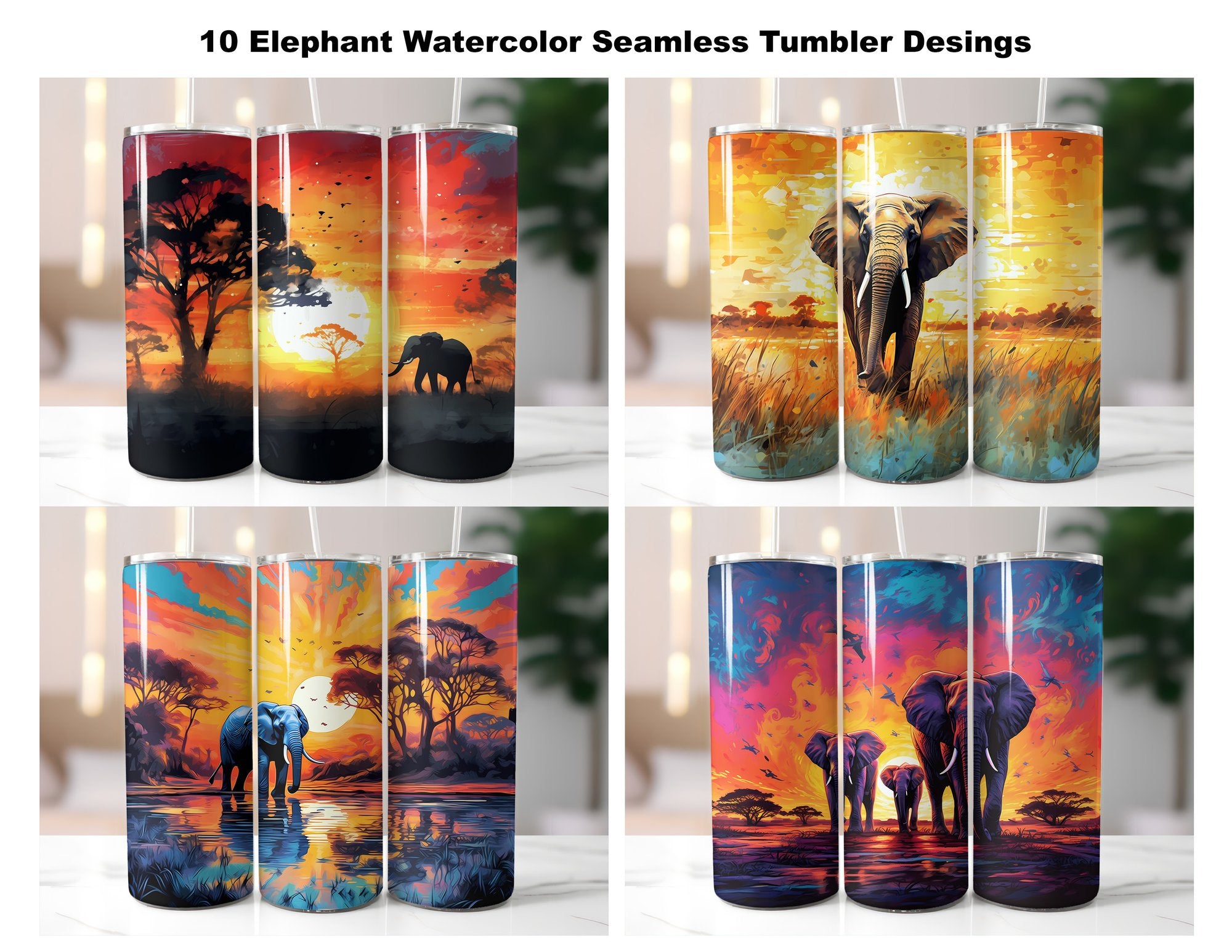 Elephants Tumbler Wrap - CraftNest