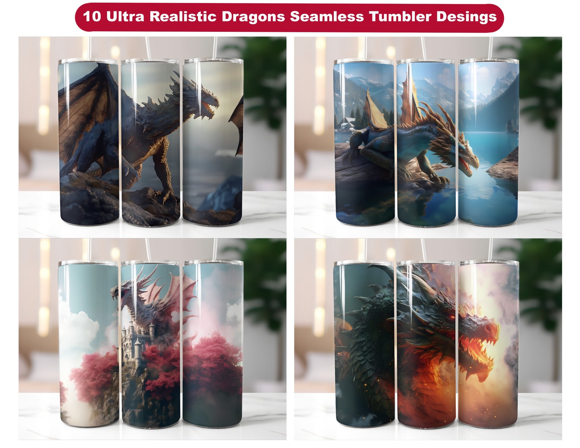 Ulta-Realistic Dragon Tumbler Wrap - CraftNest