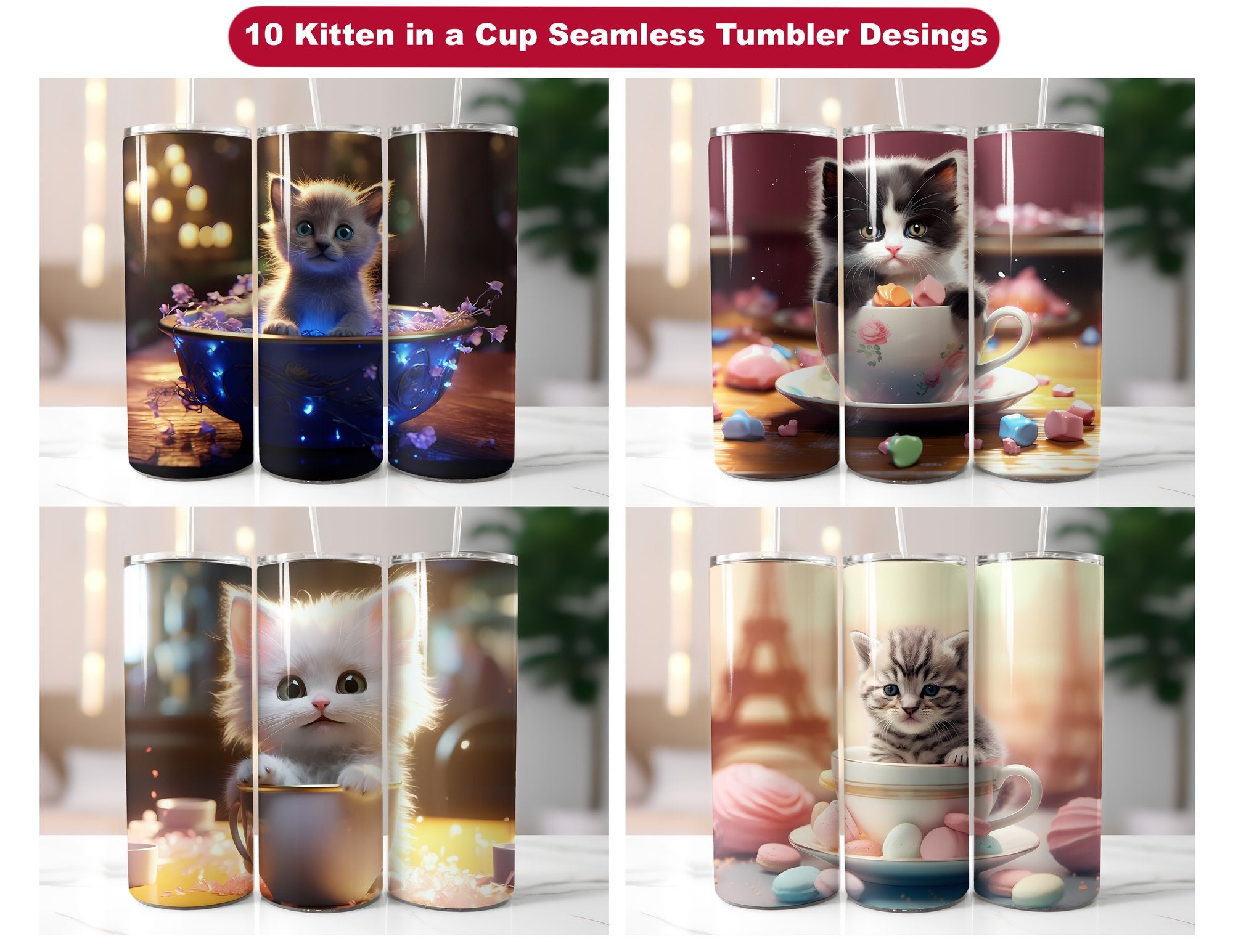 Kitten in a Cup Tumbler Wrap - CraftNest