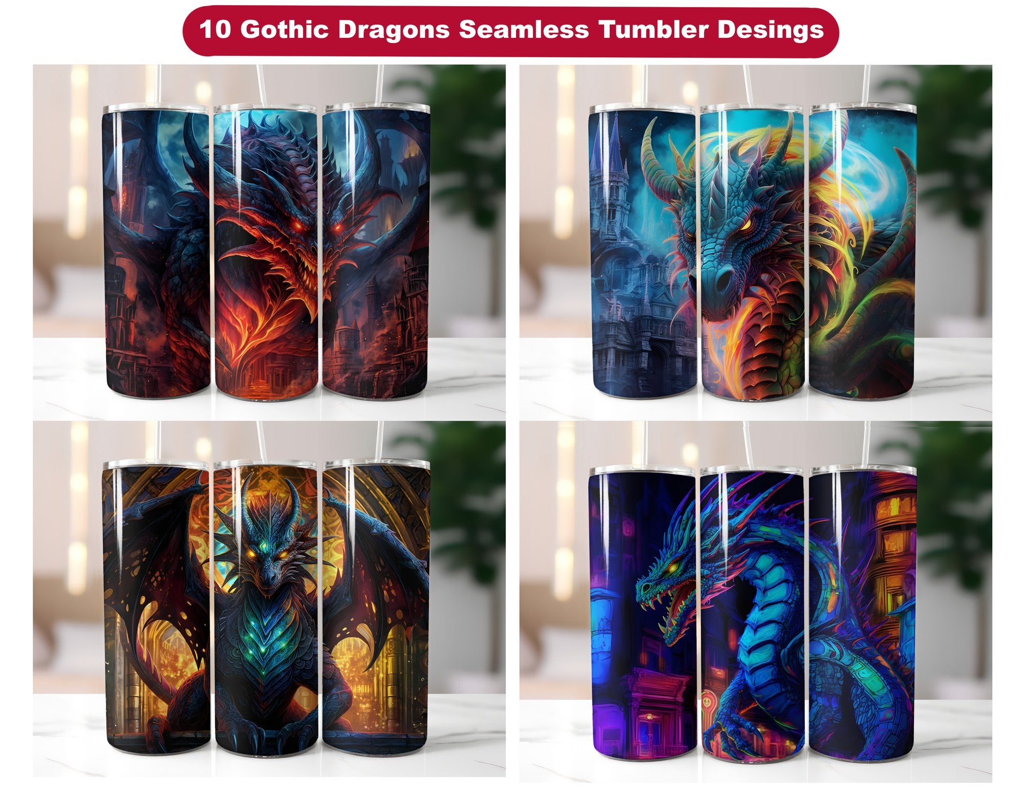 Gothic Dragons Tumbler Wrap - CraftNest