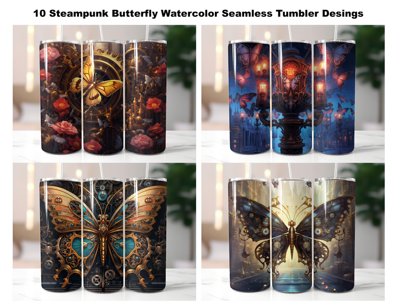Steampunk Butterfly Tumbler Wrap - CraftNest