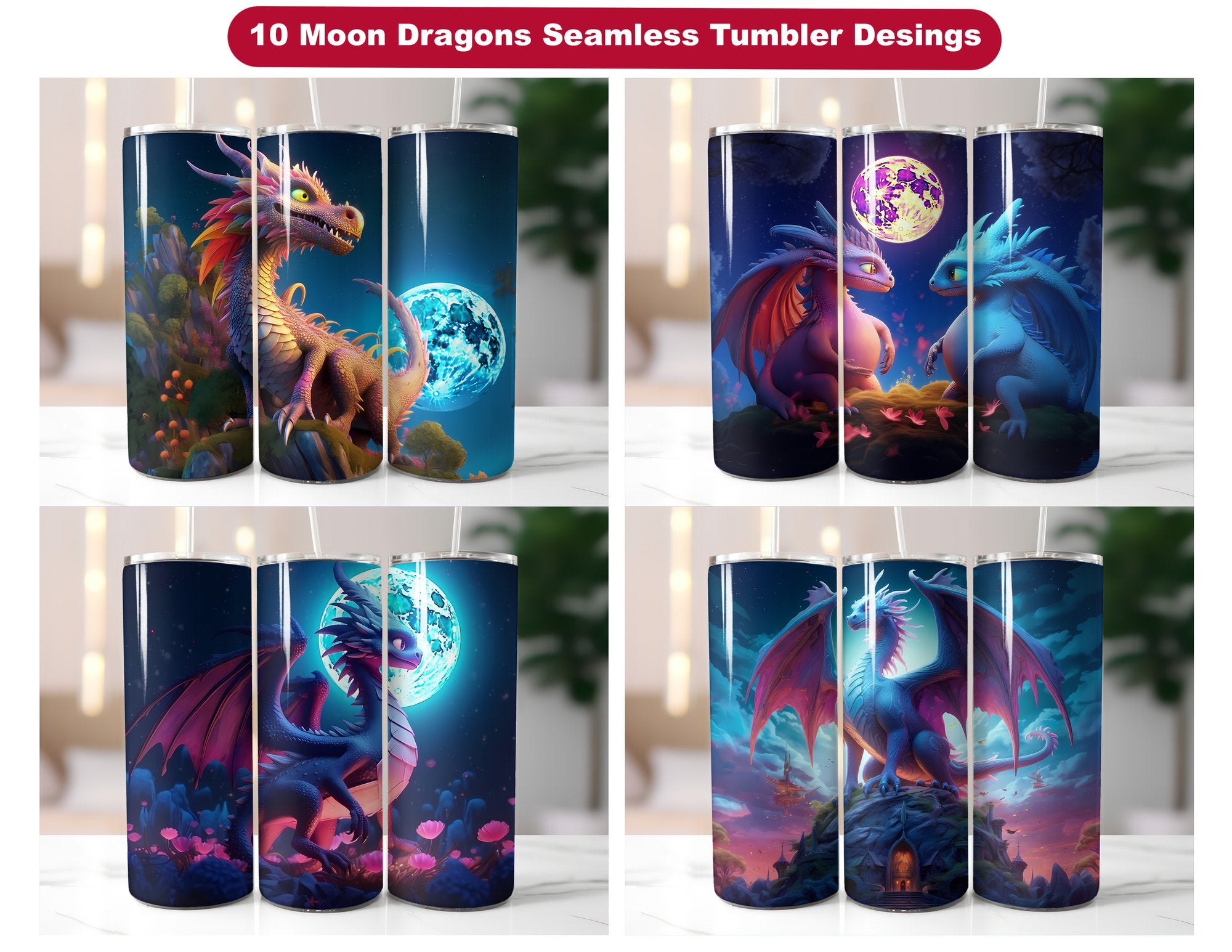 Moon Dragons Tumbler Wrap - CraftNest