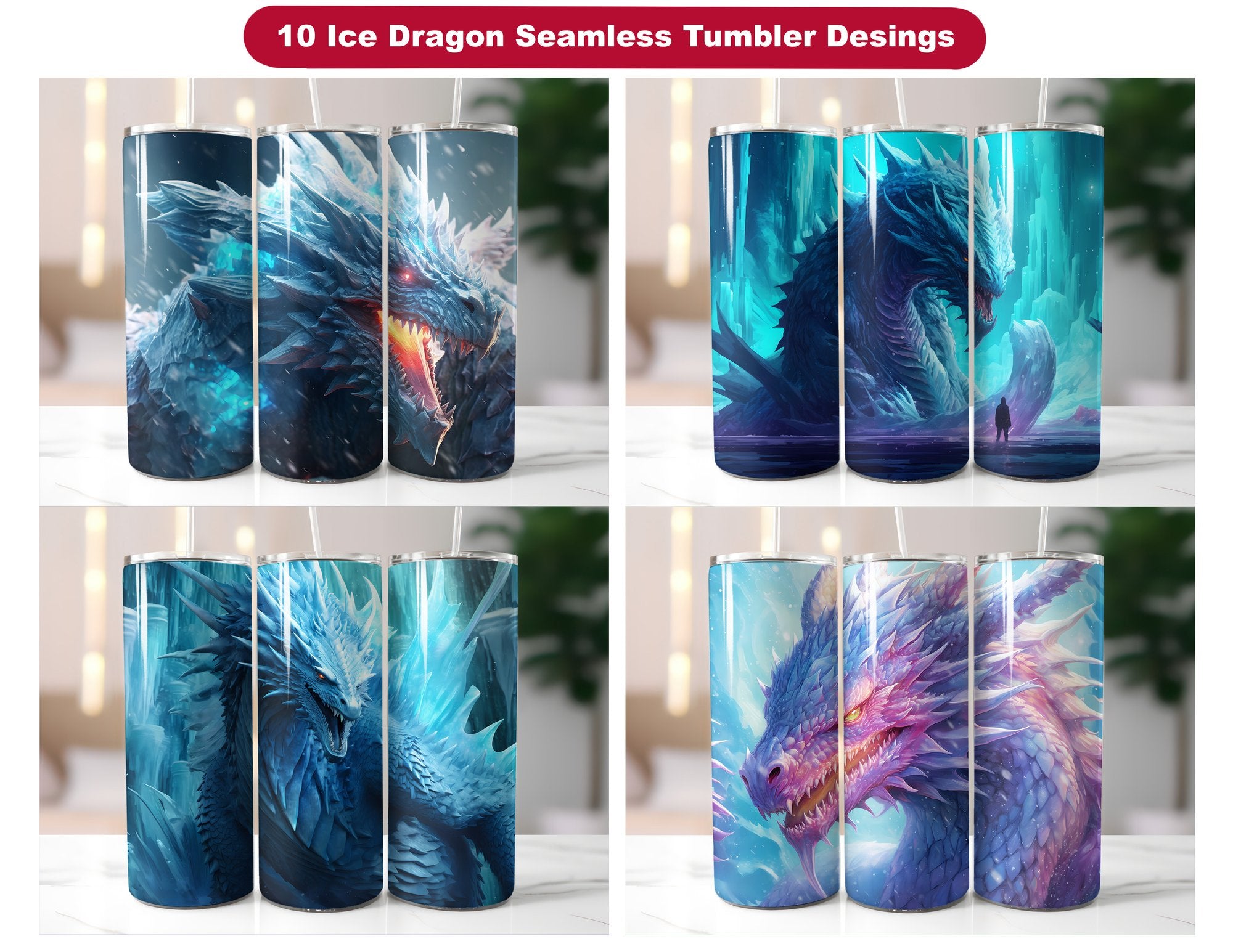 Ice Dragon Tumbler Wrap - CraftNest