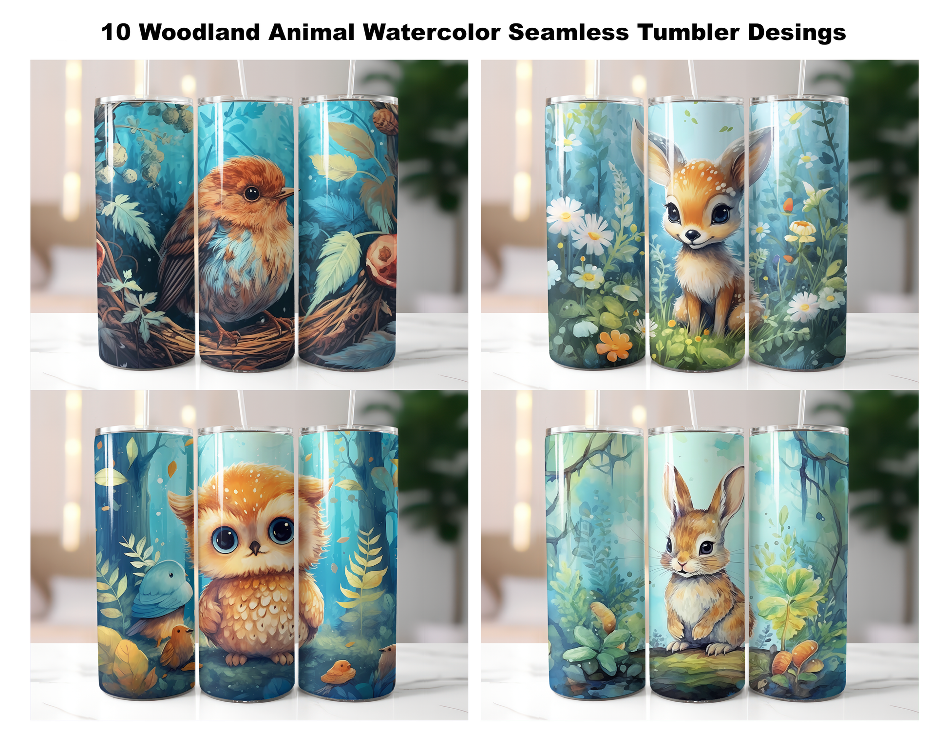 Cute Woodland Animal Tumbler Wrap - CraftNest