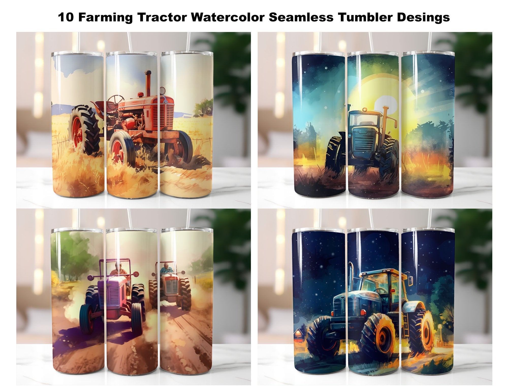Farming Tractor Tumbler Wrap - CraftNest