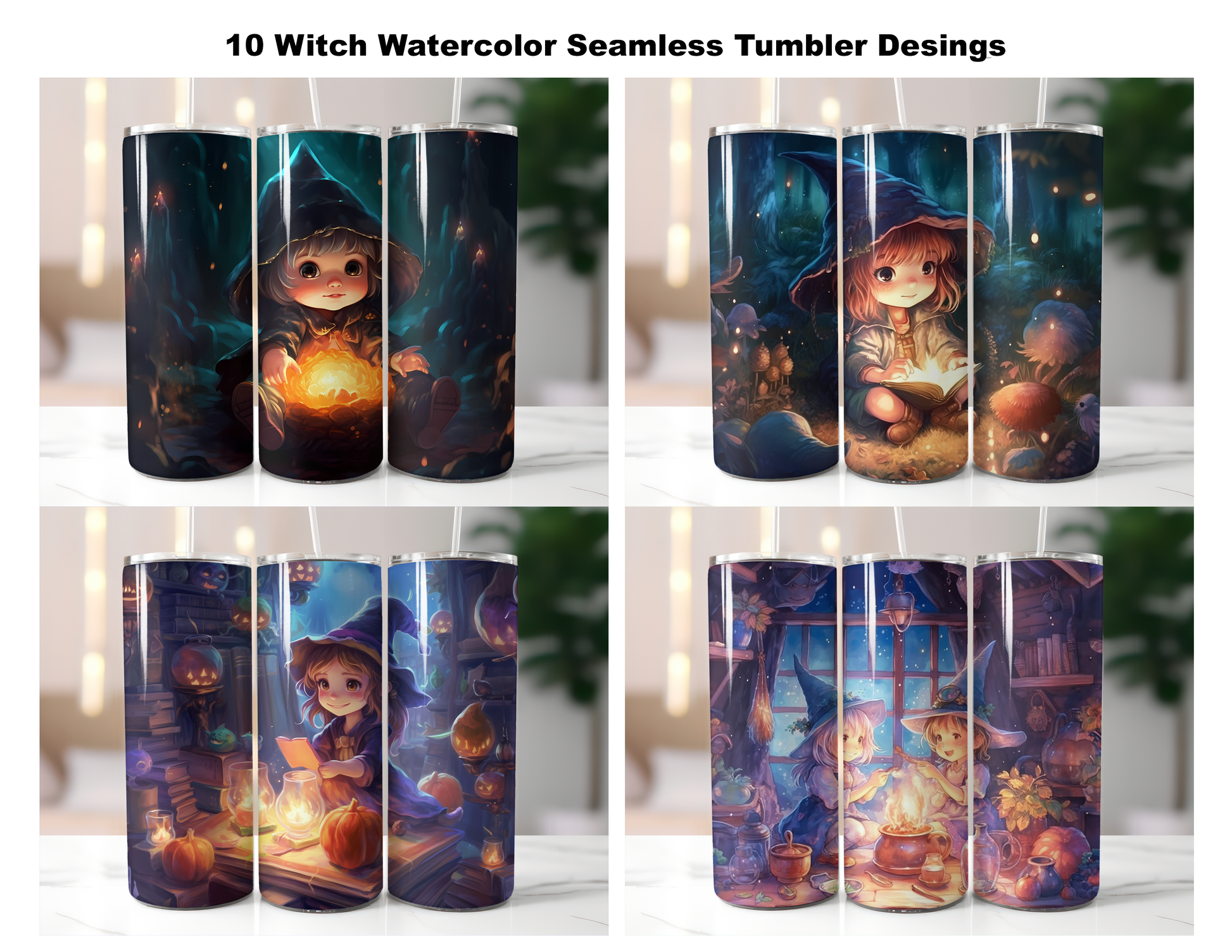 Cute Witch Tumbler Wrap - CraftNest