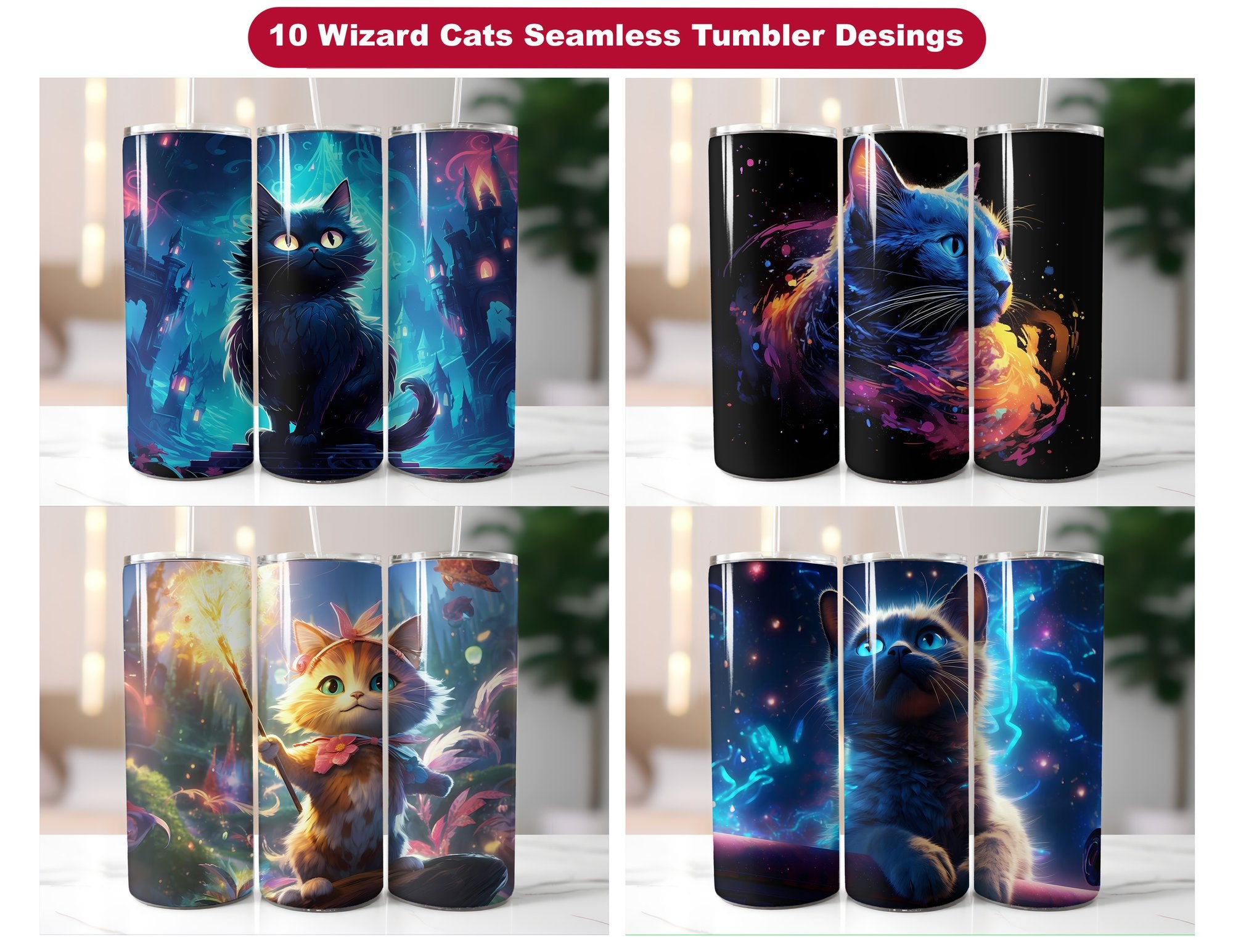 Wizard Cats Tumbler Wrap - CraftNest