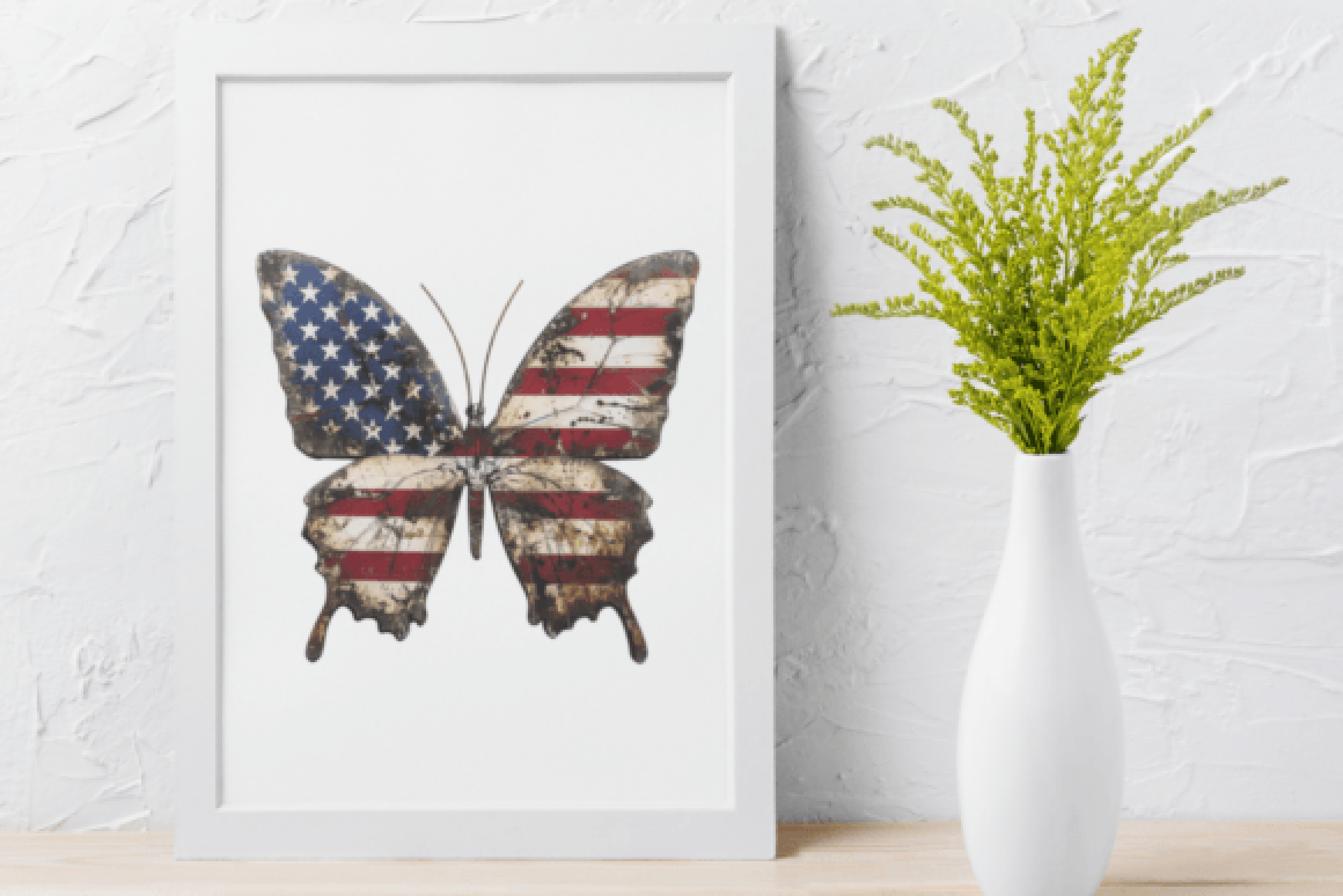 4th of July Floral Butterflies Clipart Bundle