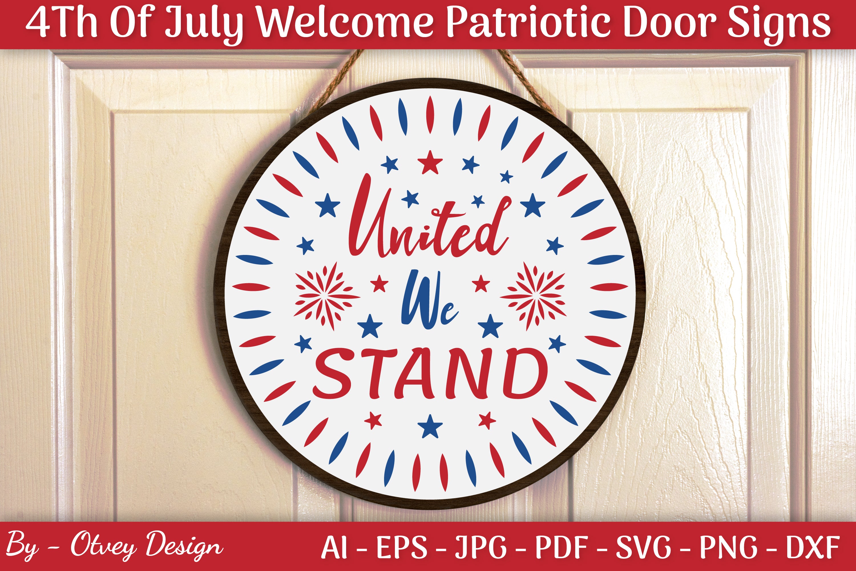 4th of July Patriotic Welcome Door Sign SVG Bundle