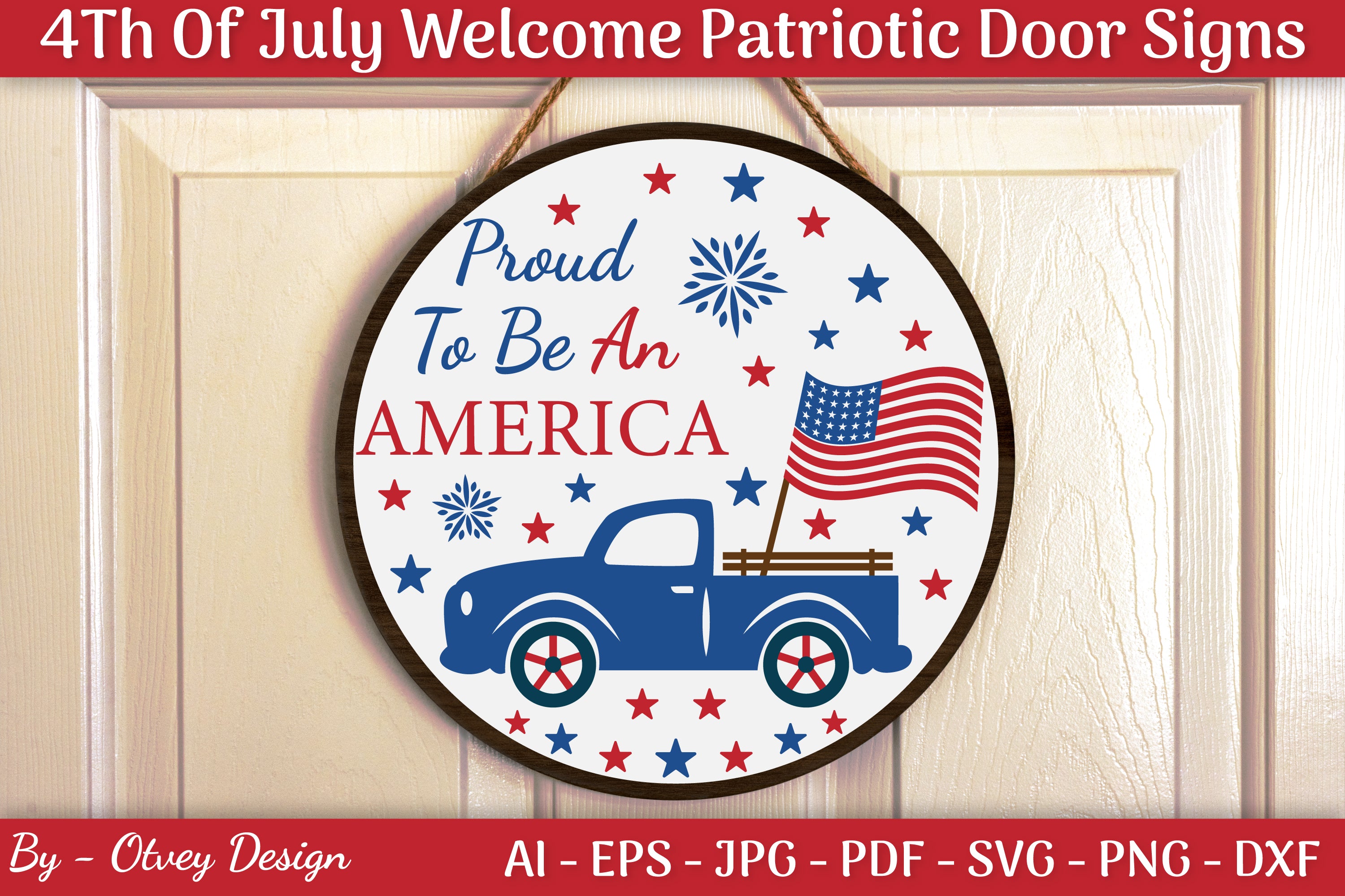 4th of July Patriotic Welcome Door Sign SVG Bundle