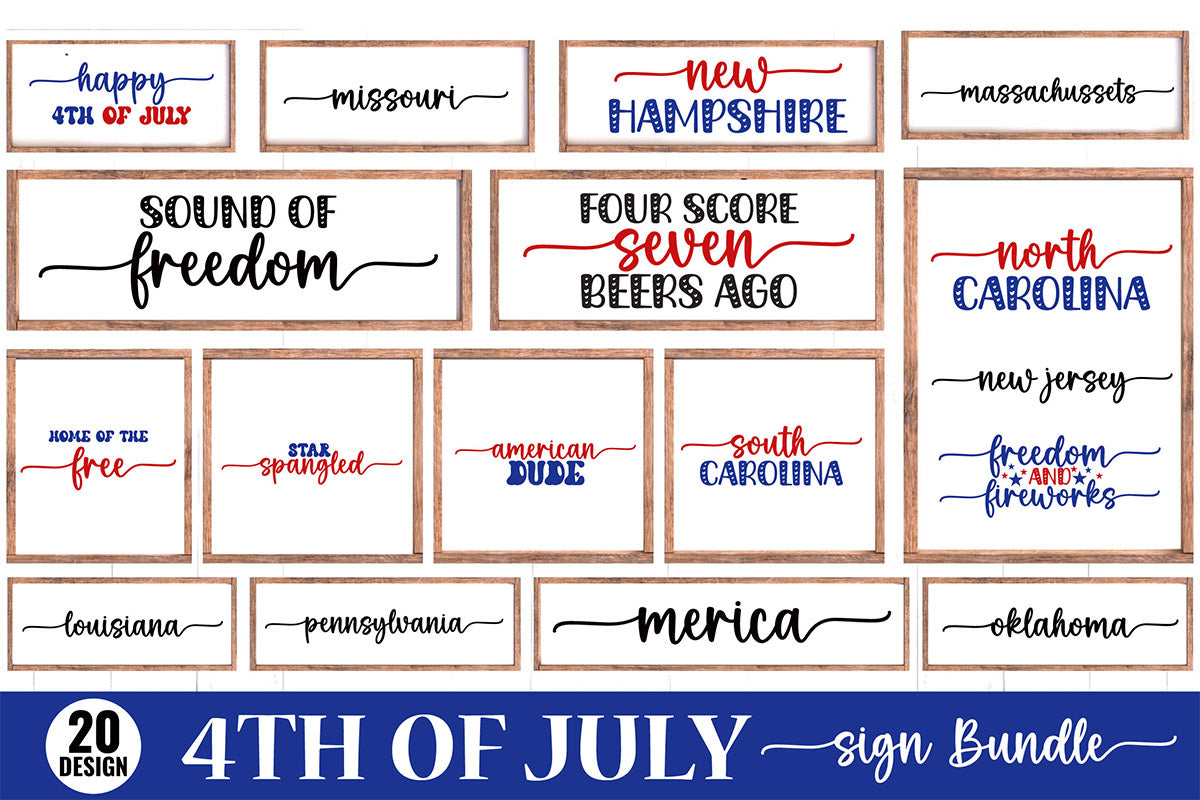 4th Of July Sign Bundle 2 - CraftNest - Digital Crafting and Art