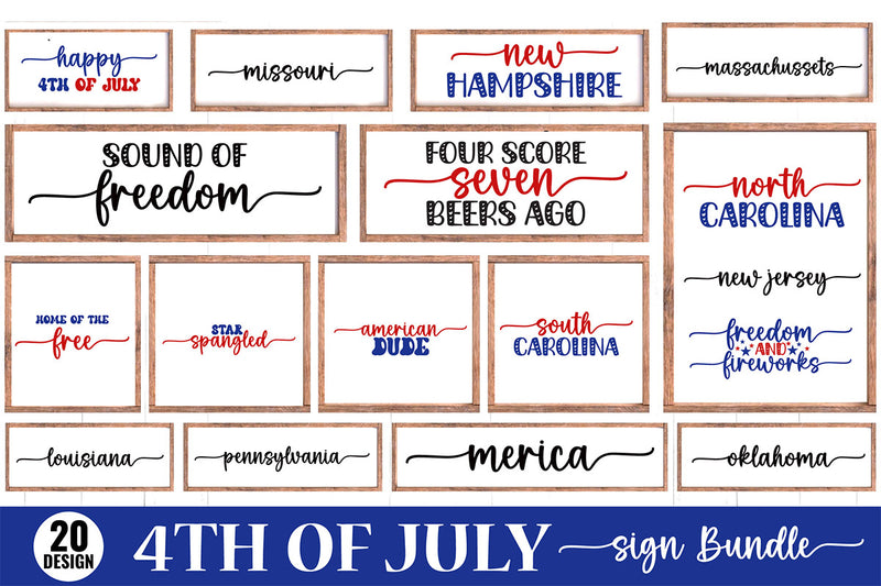 4th Of July Sign Bundle 2 - CraftNest - Digital Crafting and Art