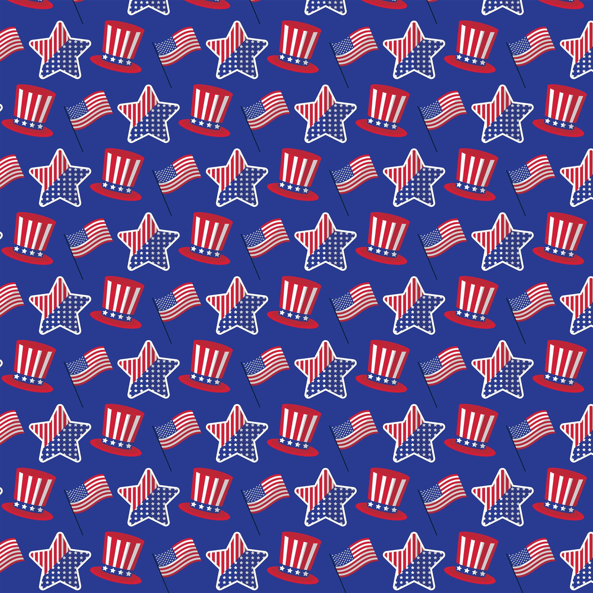 4th of July Seamless Digital Paper - CraftNest - Digital Crafting and Art