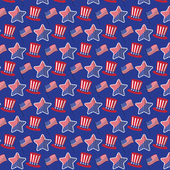 4th of July Seamless Digital Paper - CraftNest - Digital Crafting and Art