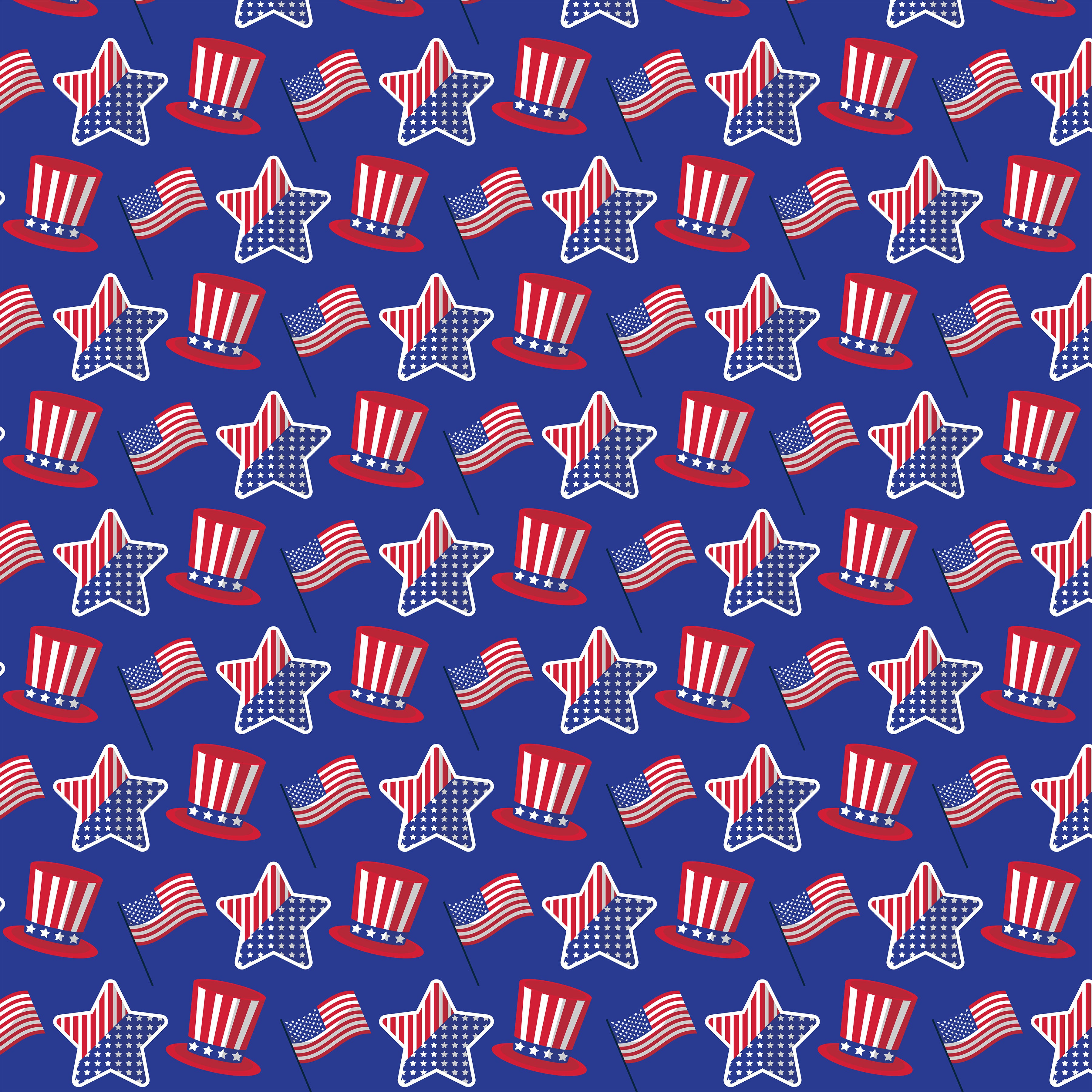 4th of July Seamless Digital Paper - CraftNest - Digital Crafting and Art