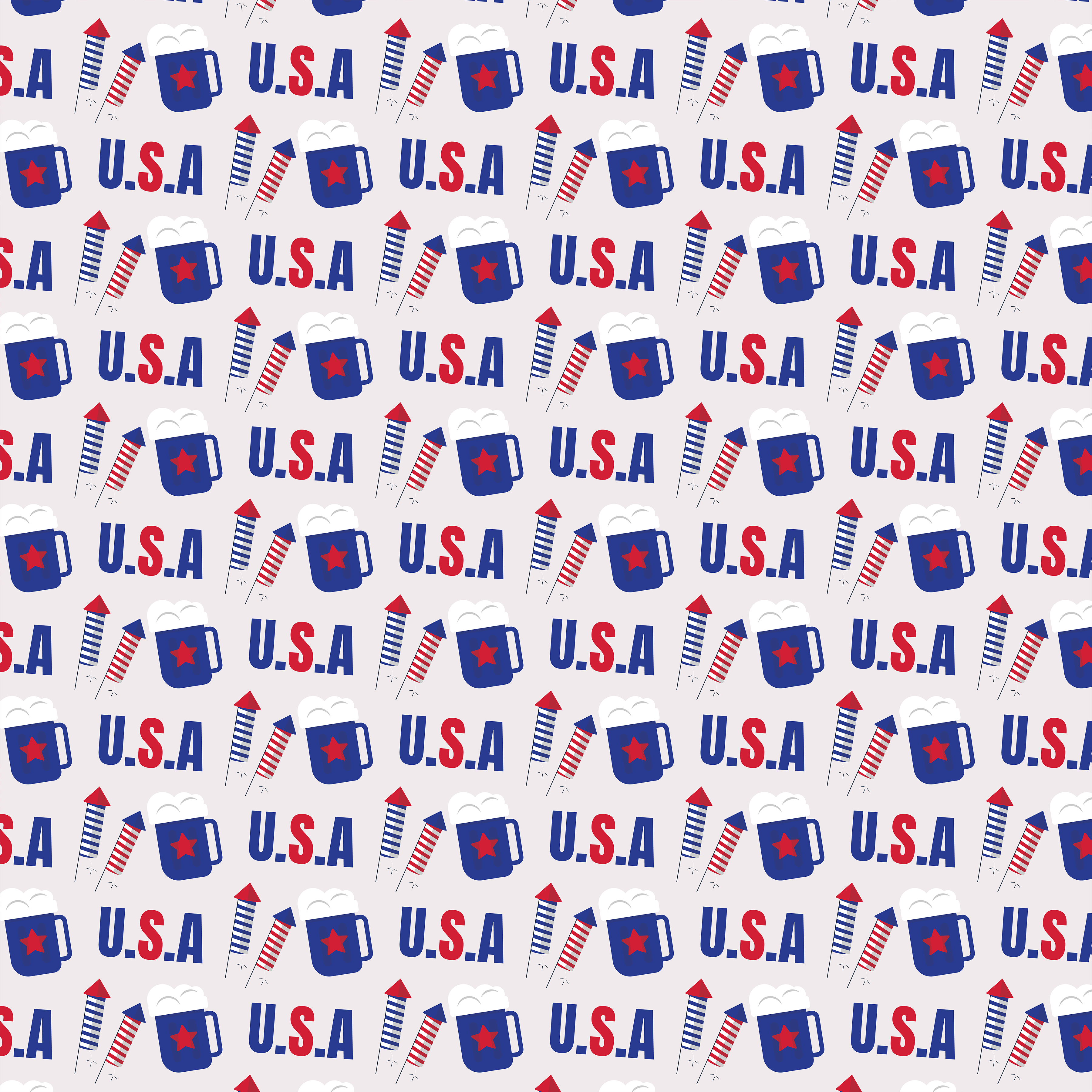 4th of July Seamless Digital Paper - CraftNest - Digital Crafting and Art