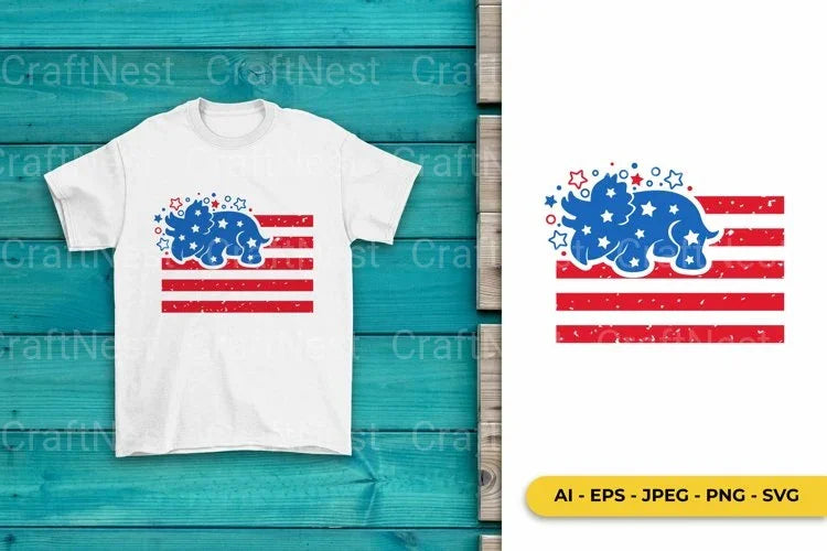 4th of July Dinosaur SVG Bundle - CraftNest - Digital Crafting and Art