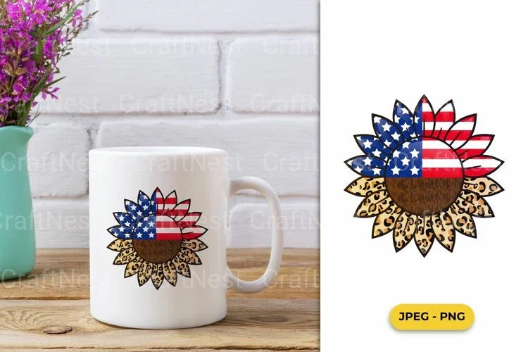 4th of July Sunflower Leopard Skin Clipart Bundle - CraftNest - Digital Crafting and Art