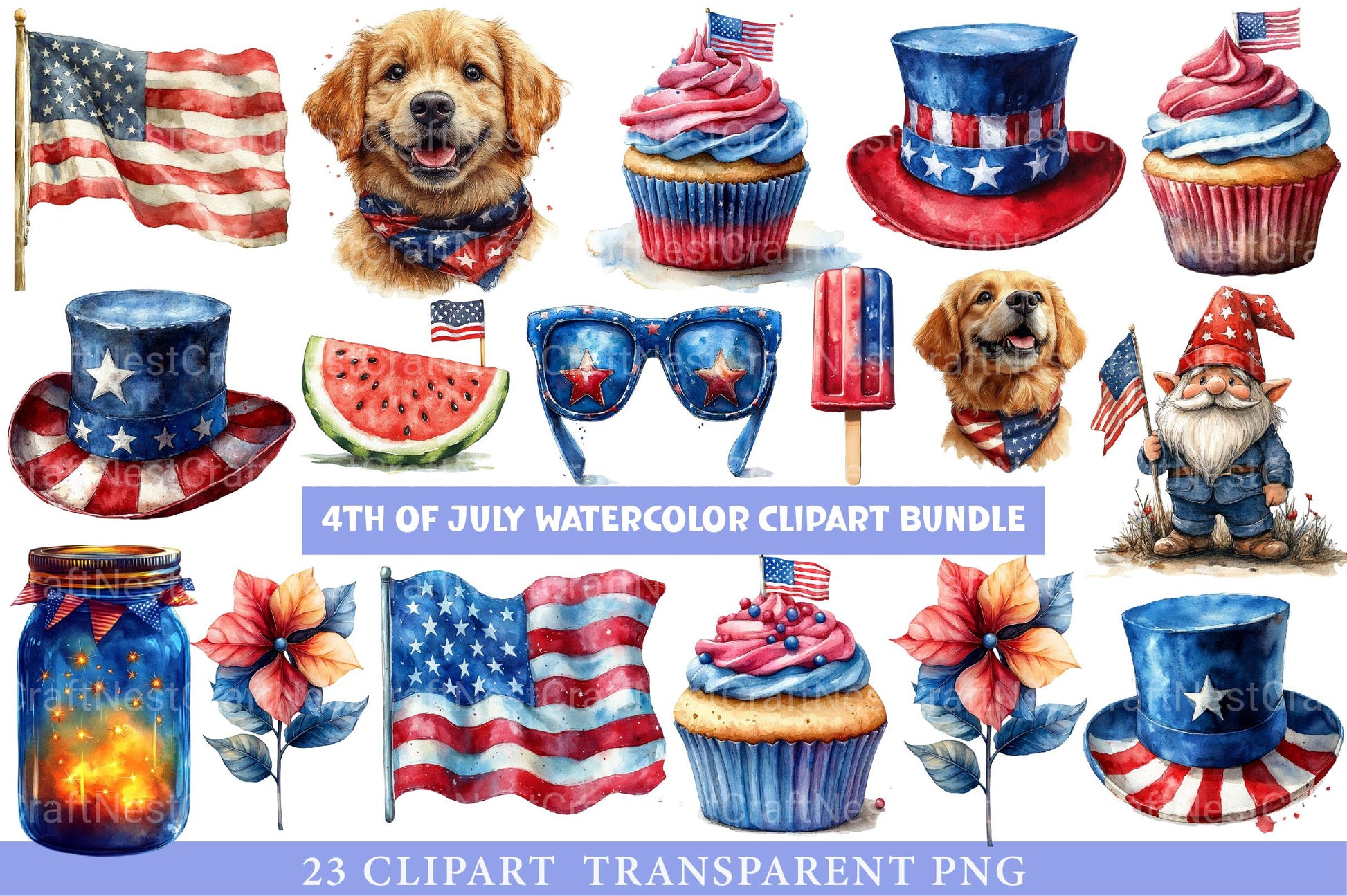 4th of July Clipart Bundle - CraftNest - Digital Crafting and Art