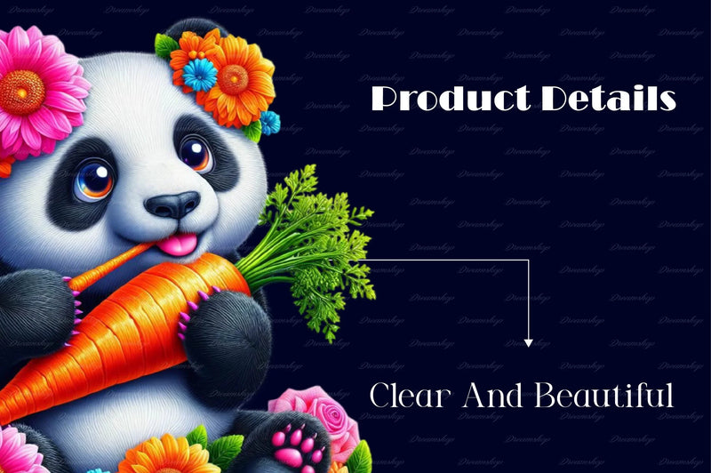 Flower Panda Clipart Bundle - CraftNest - Digital Crafting and Art