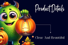 Halloween Little Green Monster Clipart Bundle - CraftNest - Digital Crafting and Art