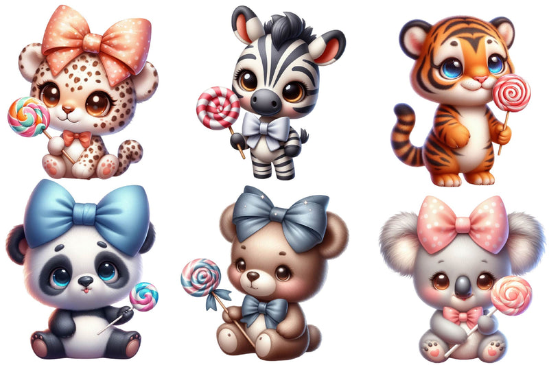 Cute Outfit Baby Animals Clipart Bundle - CraftNest - Digital Crafting and Art