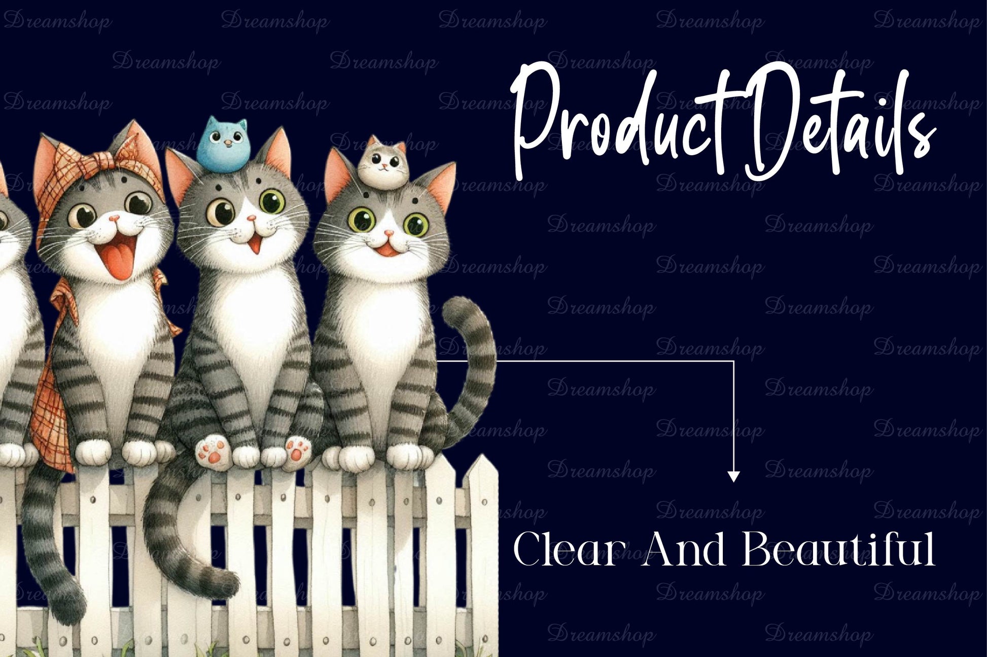 Funny Cats On Fence Clipart Bundle - CraftNest - Digital Crafting and Art