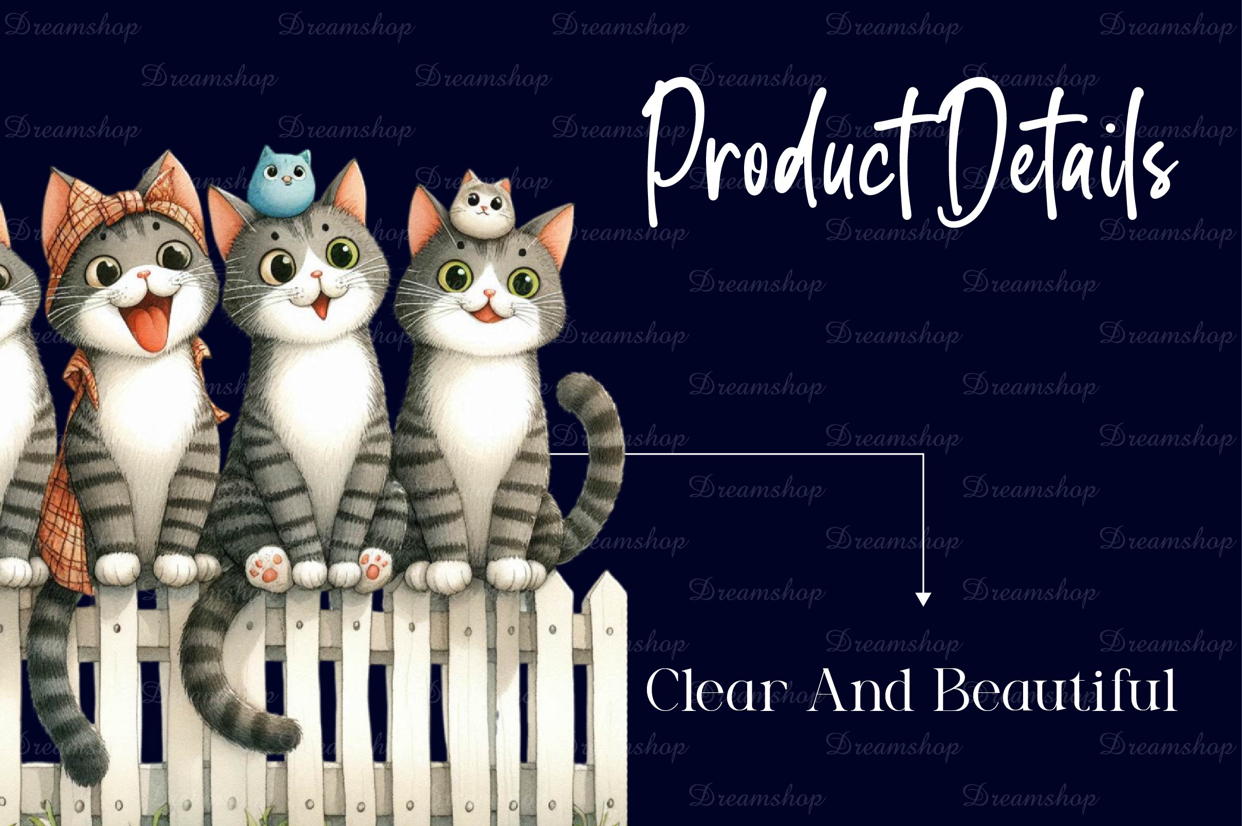 Funny Cats On Fence Clipart Bundle - CraftNest - Digital Crafting and Art
