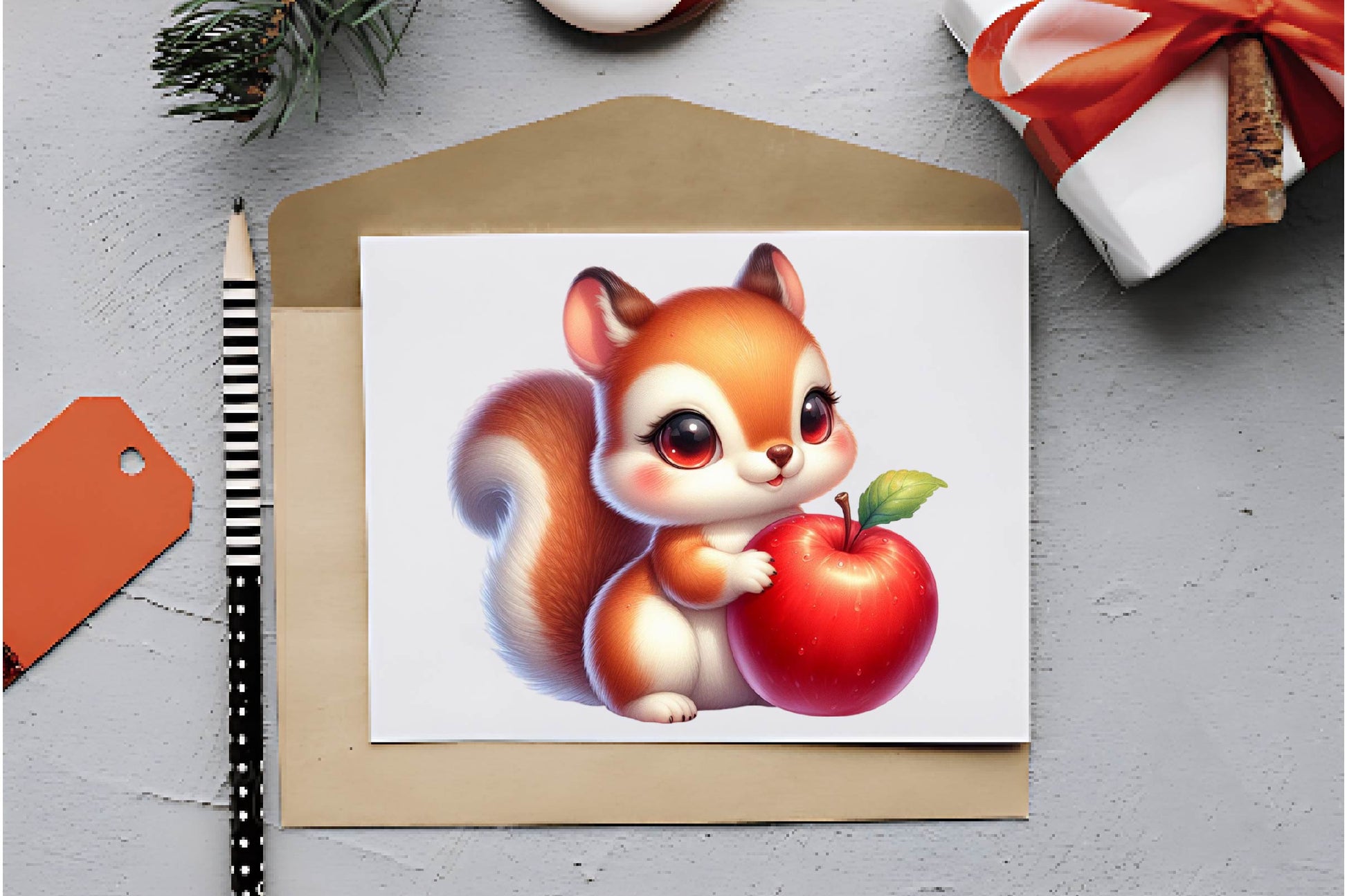 Cute Squirrel With Fruits Clipart Bundle - CraftNest - Digital Crafting and Art