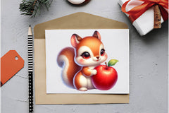 Cute Squirrel With Fruits Clipart Bundle - CraftNest - Digital Crafting and Art