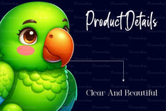 Cute And Funny Green Parrot Clipart Bundle - CraftNest - Digital Crafting and Art