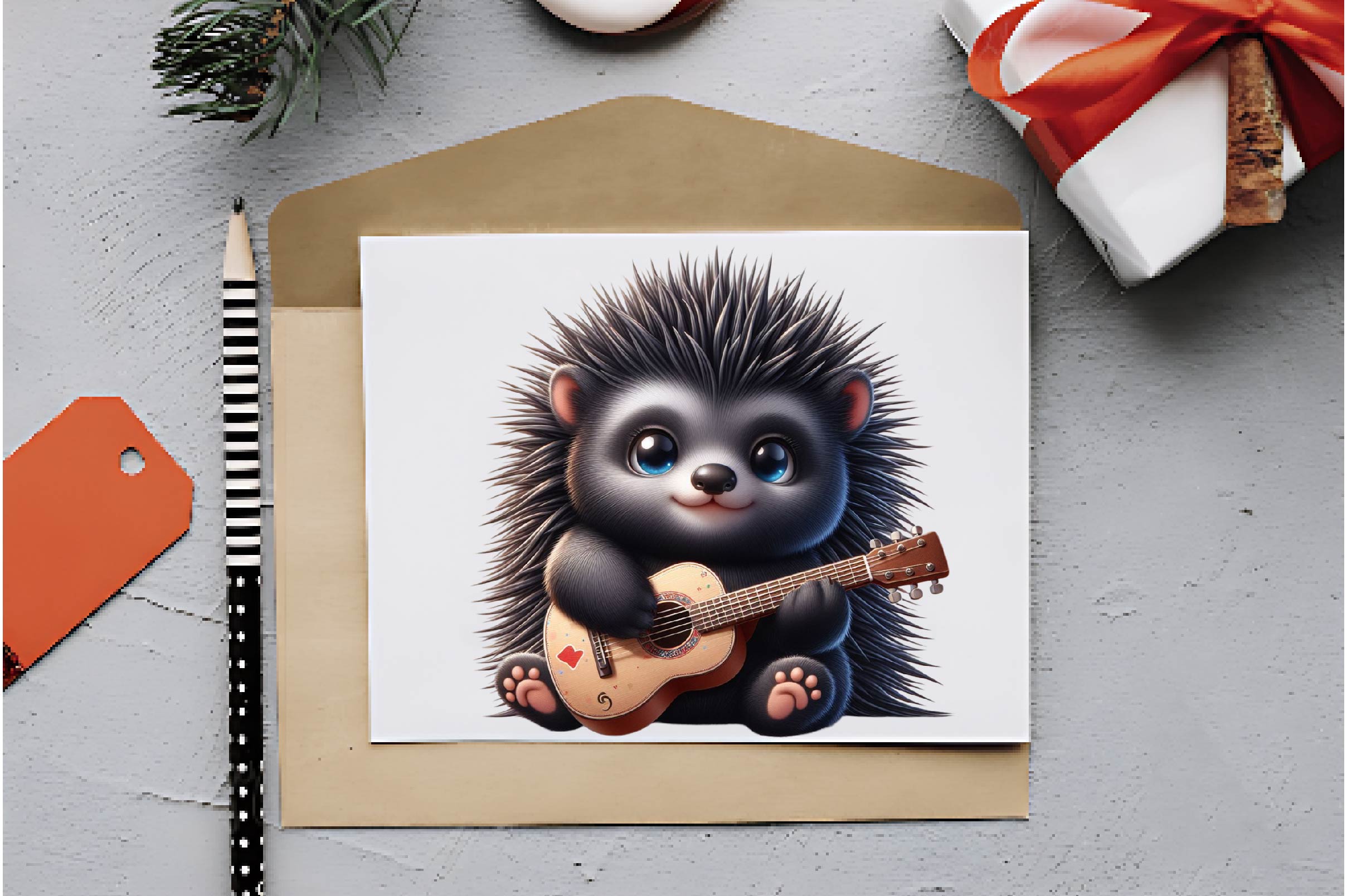 Porcupine With Guitar Clipart Bundle - CraftNest - Digital Crafting and Art