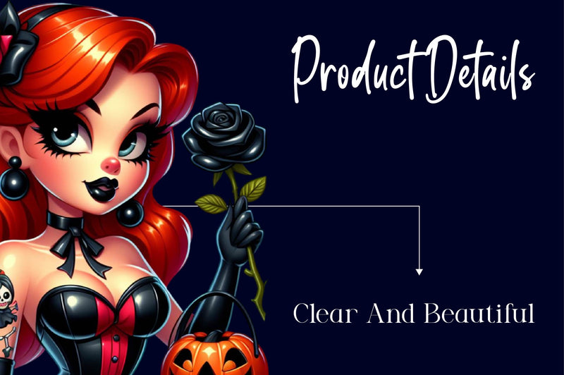 Vintage Pin Up Halloween Girl Clipart Bundle - CraftNest - Digital Crafting and Art