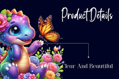 Cute Dinosaur With Butterfly Clipart Bundle - CraftNest - Digital Crafting and Art
