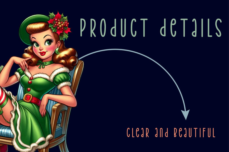 Vintage Pin Up Girl Christmas Clipart Bundle - CraftNest - Digital Crafting and Art