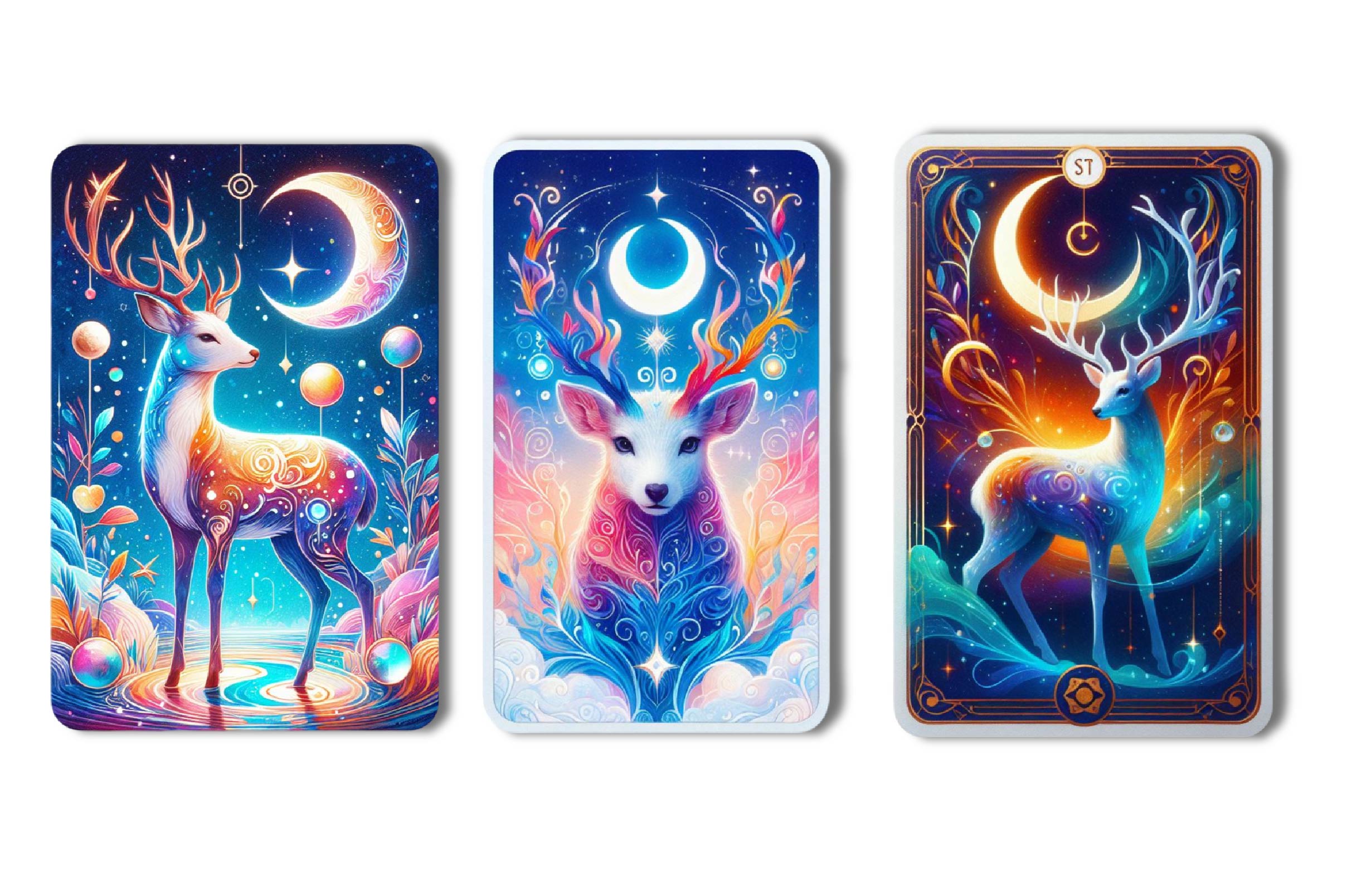 Magic And Celestial Deer Tarot Card Clipart Bundle - CraftNest - Digital Crafting and Art